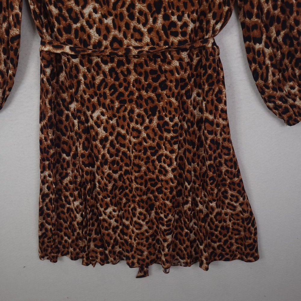 Talbots Midi Dress Leopard Print V-Neck Popover Belted 18WP Casual Formal Luxury - Picture 10 of 12